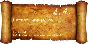 Lerner Angyalka névjegykártya